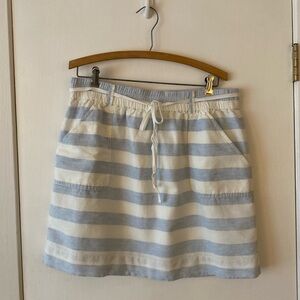 Loft - cream/blue striped skirt
